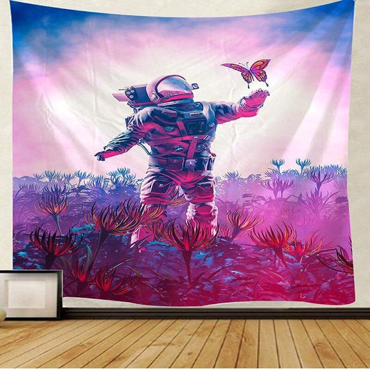 Printed Astronaut Multifunctional Tapestry Sitting Blanket Wall Hanging Beach Towel