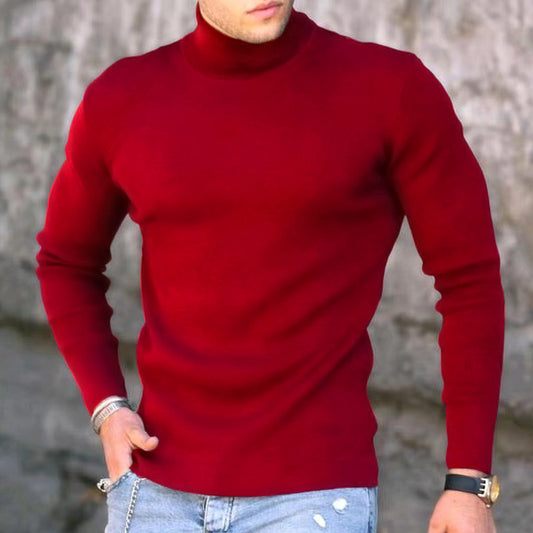 Spring Autumn And Winter Base Knitted Shirt Male