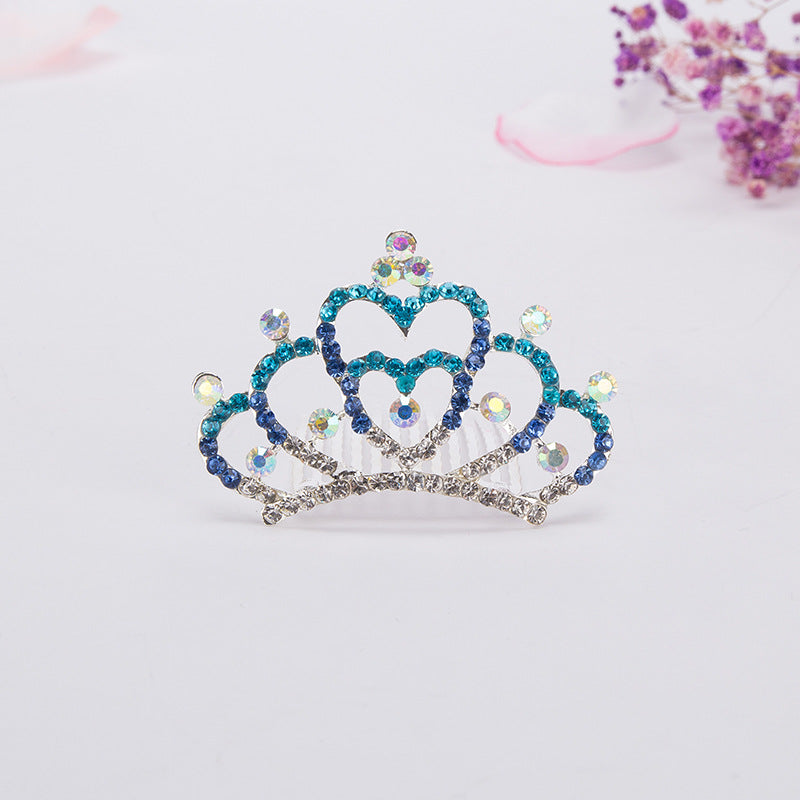 Children's hair comb with diamond crown