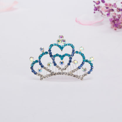 Children's hair comb with diamond crown