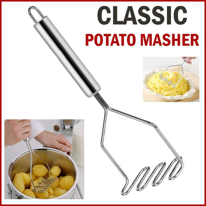 Stainless Steel Wire Masher Potato Masher With Long Handle Food Masher Utensil