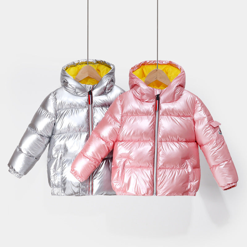 Children's shiny down jacket winter down jacket