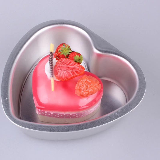 Aluminum Alloy Heart Shaped Live Bottom Cake Mould