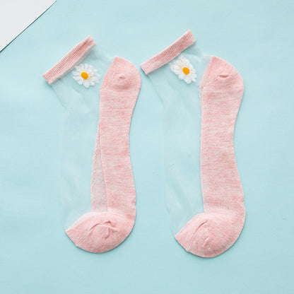 Women's Low-cut Liners Transparent Spun Glass Thin Socks