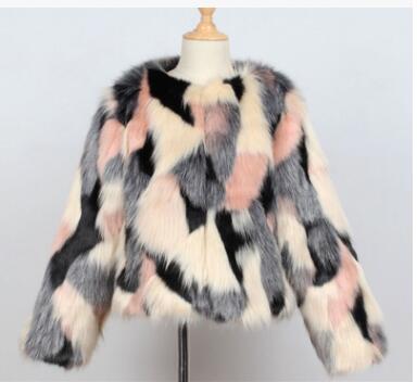 Popular fashion faux fur children's jacket