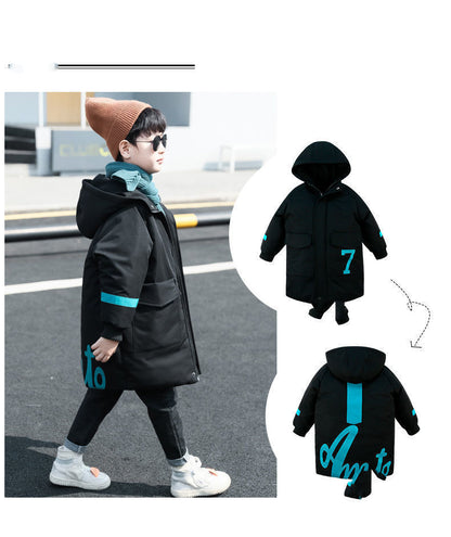 Winter Clothes Mid-length Padded Jacket Big Children's Thick