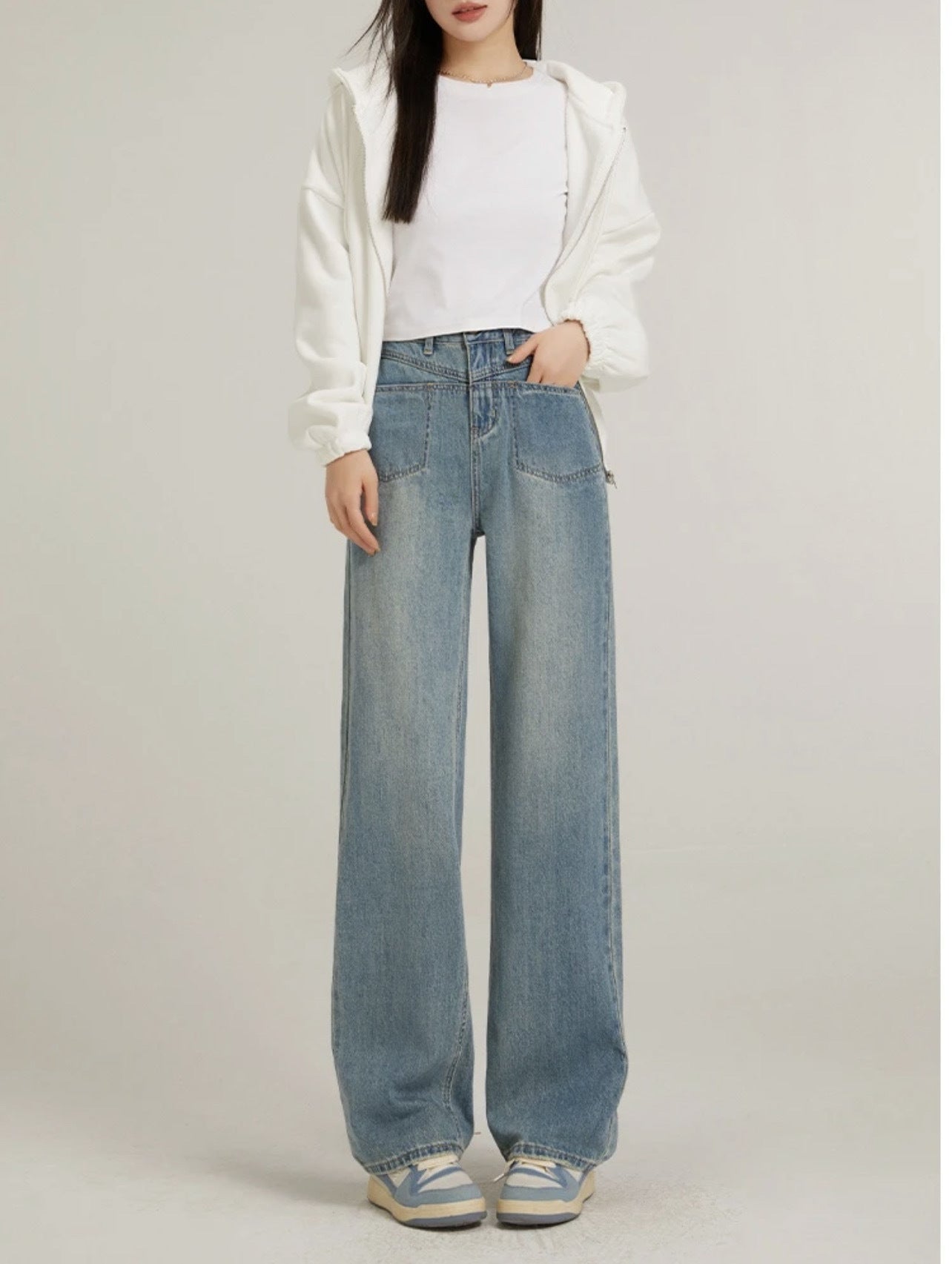 Fashion Personality Wide Leg Jeans For Women