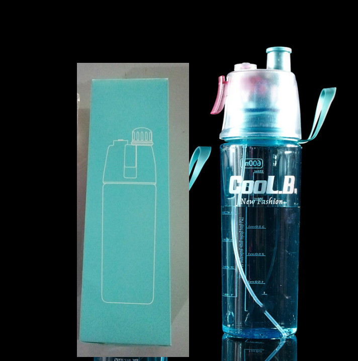 Sports Water Plastic Bottle Outdoor Creative Mist Spray with Leak Proof Portable Drinking Cup