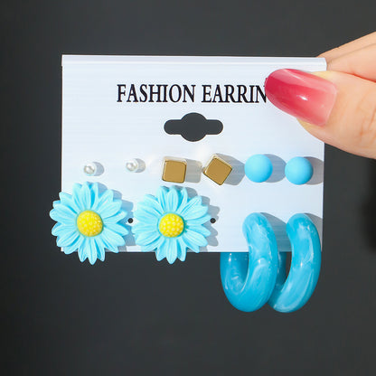 Women's Exaggerated Resin Ring Earrings