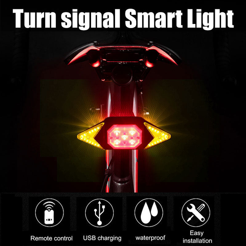 USB Rechargeable Bicycle Turn Signal Wireless Remote Control Mountain Bike Taillight