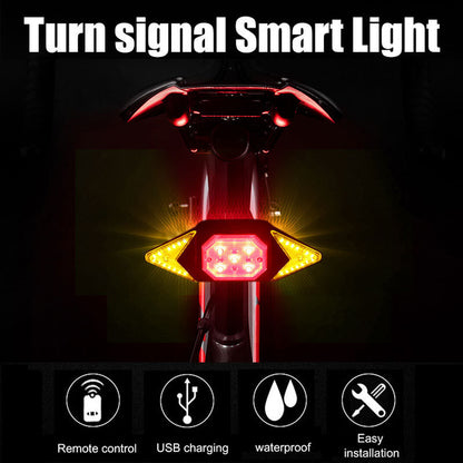 USB Rechargeable Bicycle Turn Signal Wireless Remote Control Mountain Bike Taillight