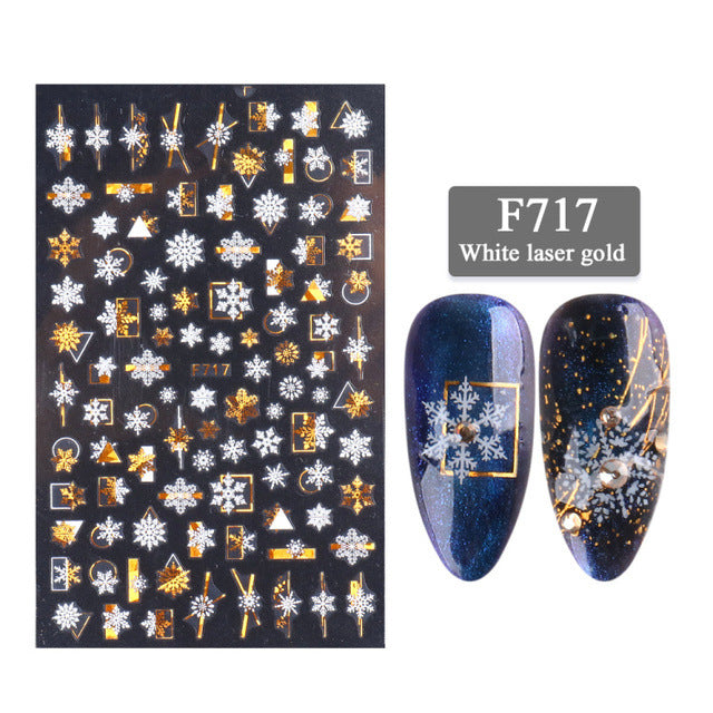 Nail Art Stickers 3d Christmas Series Two-color