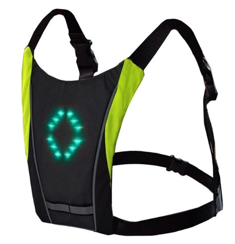 USB Rechargeable Reflective Vest Backpack with LED Turn Signal Light Remote Control Outdoor Sport Safety Bag Gear for Cycling