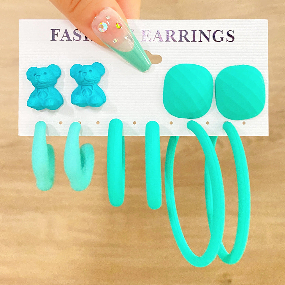 Women's Exaggerated Resin Ring Earrings