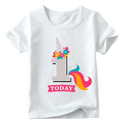 Children's Birthday Digital Printed Short-sleeved T-shirt