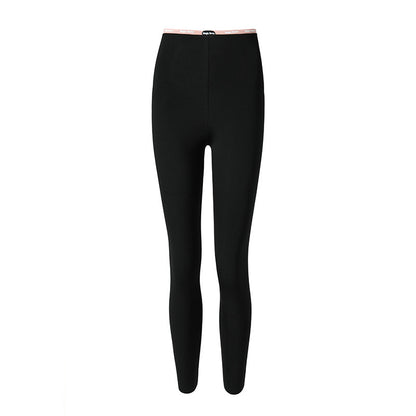 Warm In Autumn And Winter No Trace Plush Yoga Tight Bottomed Small Black Pants