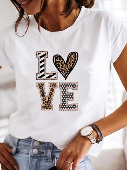 Women's Casual Short-sleeved Printed T-shirt