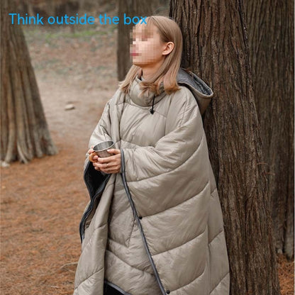 Outdoor Cloak Sleeping Bag Camping Wearable Cold-proof Warm Cape Shawl Blanket