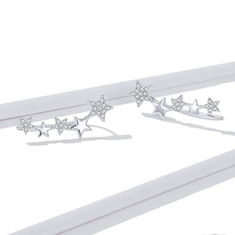 European And American Style Temperament Zircon Star Earrings