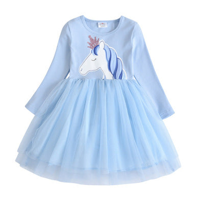 Baby Girl Long Sleeve Clothes Kids Party Dresses For Girls