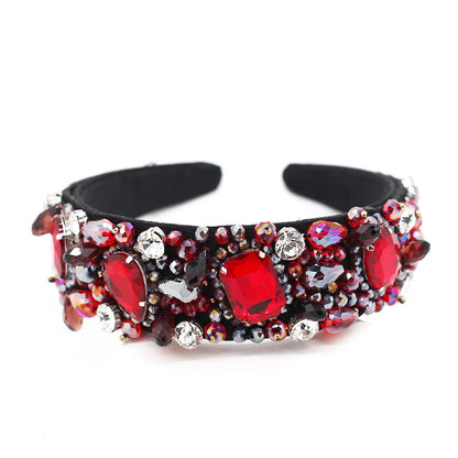 Hairband Fashionable Temperament Luxurious Full Diamond Ruby Red