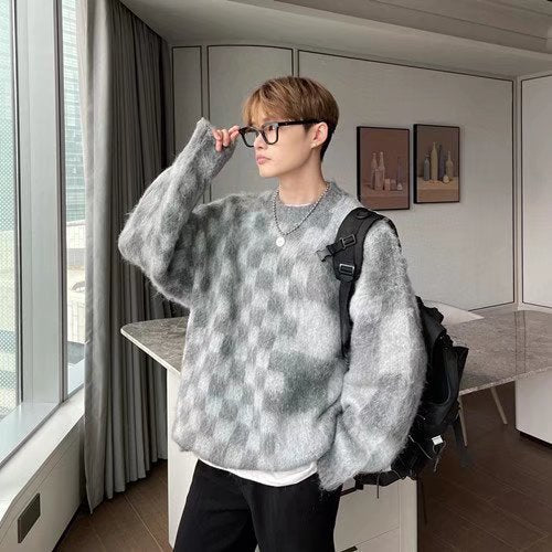 Men's Round Neck Pullover Loose Knit
