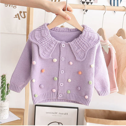 Long Sleeve Western Style Autumn And Winter New Baby Sweater Coat