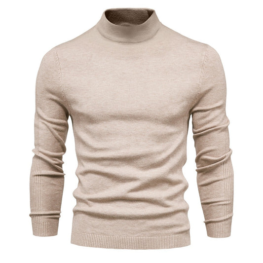 Autumn and Winter Thickened Thermal Sweater Men's Medium Neck Slim Fit Men's Sweater Men's Multicolor Knitwear
