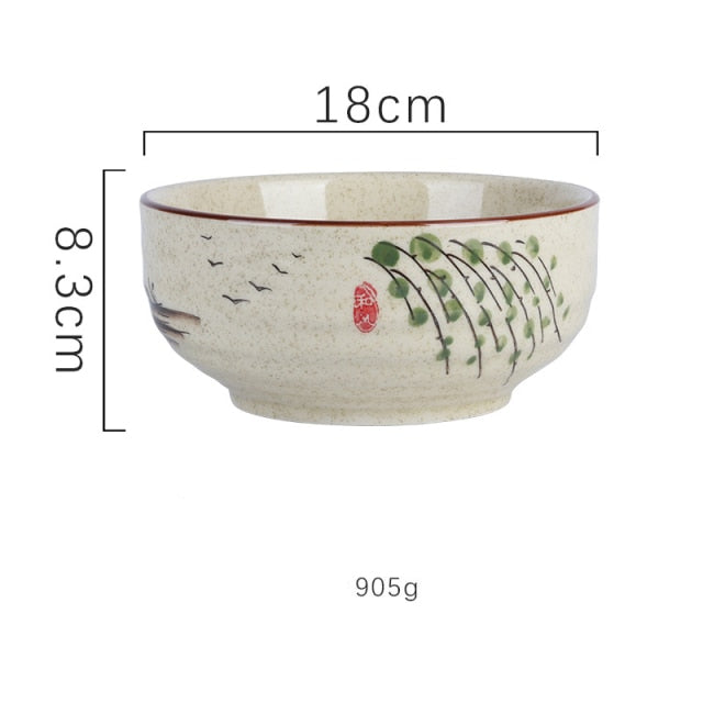 Household Underglaze Hand Painted Ceramic Rice Bowl