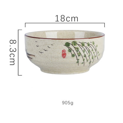 Household Underglaze Hand Painted Ceramic Rice Bowl