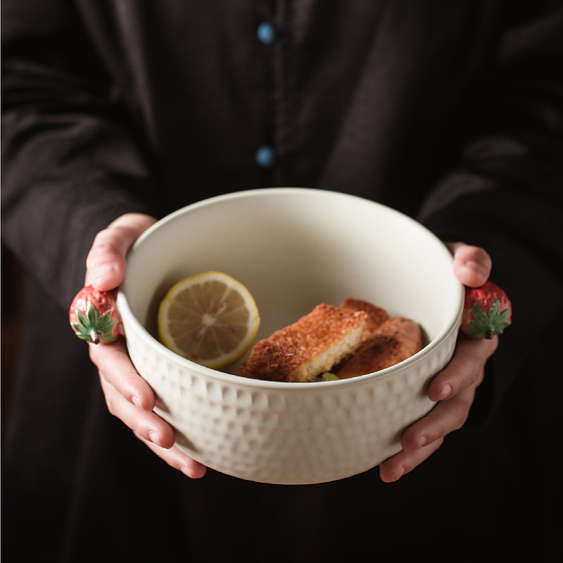 Hand Painted Japanese Creative Ceramic Bowl With Handle