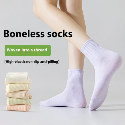 Summer Thin Women's Pure Cotton Deodorant Sweat Absorbing Sports Anti-Pilling Boneless Tube Socks