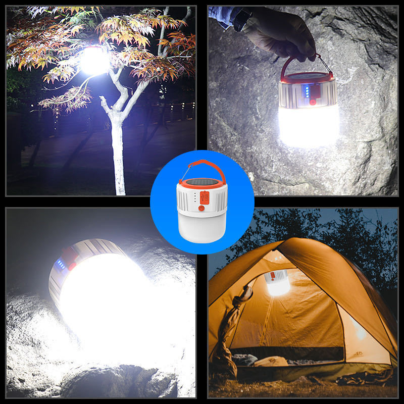 Outdoor LED solar rechargeable lamp