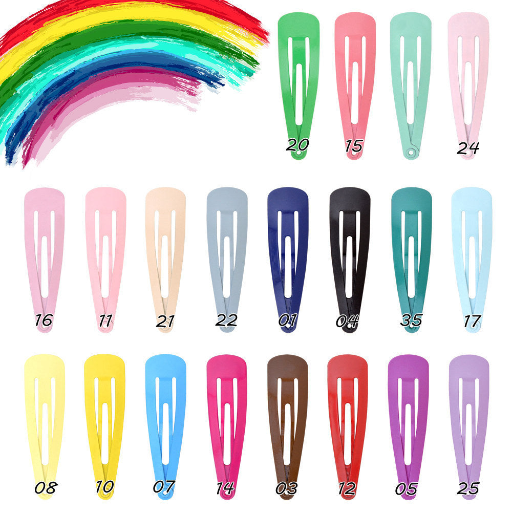 20-color Mixed Children's Spray Paint Color Water Drop Clip BB Clip Colorful Side Clip Set Drip Hair Clip