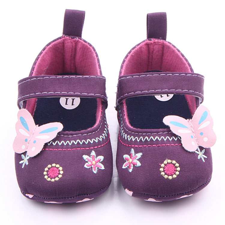 Bowknot Embroidered Fashion Denim Toddler Shoes