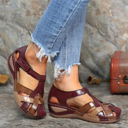 Summer Sandals Waterproof Mixed-color Design Wedges Shoes Women