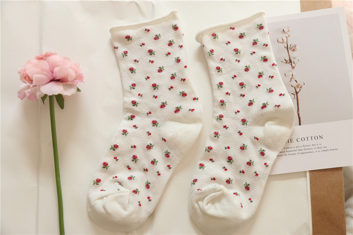 Cherry Cotton Socks Middle Tube Socks