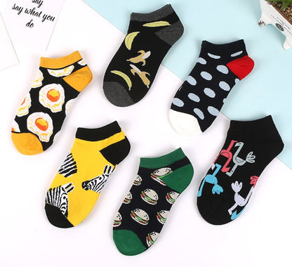 Fruit socks cartoon avocado female cotton socks