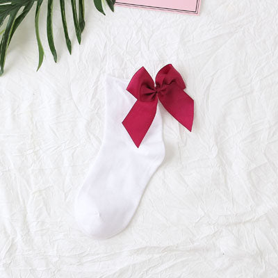 Back bow cotton socks