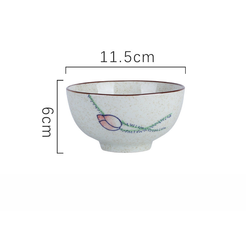 Household Underglaze Hand Painted Ceramic Rice Bowl