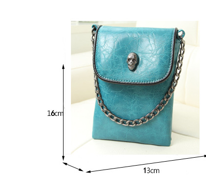 Chain diagonal bag coin purse fashion skull small bag