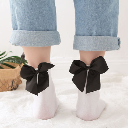 Back bow cotton socks