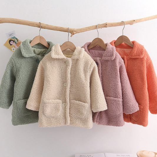 Children's thickened Lamb Fur warm children's coat