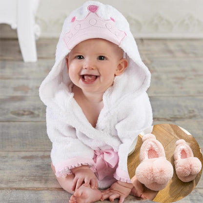 Children's bath towel bathrobe and slippers suit