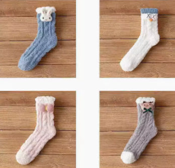 Winter Coral-down Socks For Women