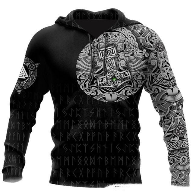 Printed Men's Casual Hooded Sweater