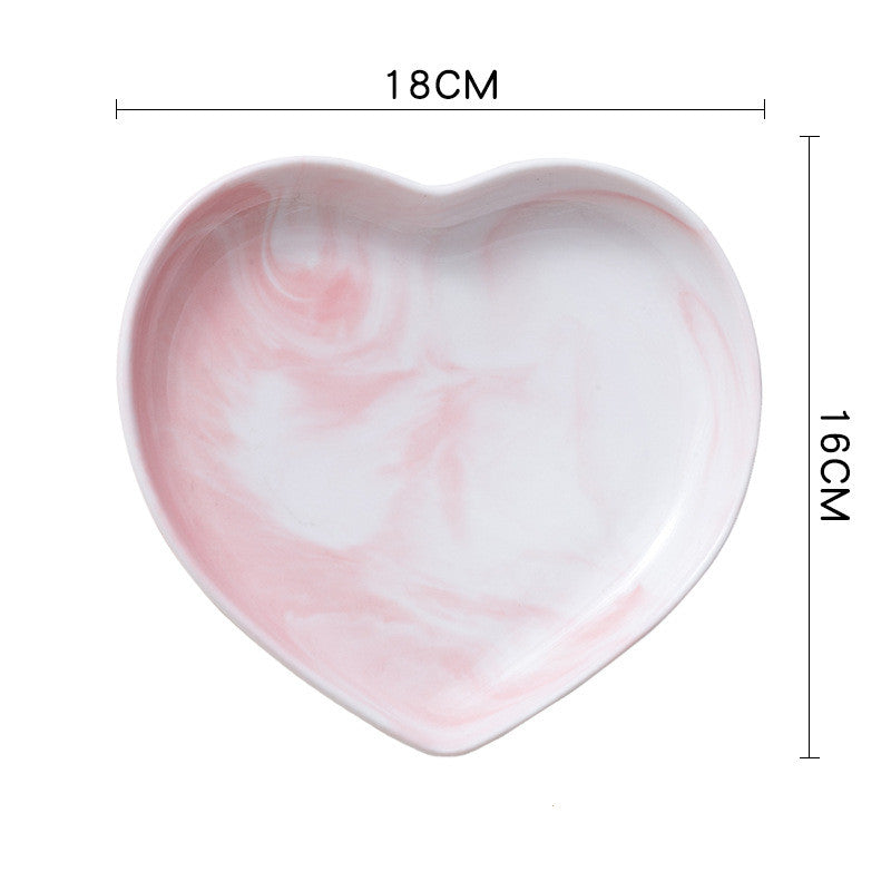 Creative love heart-shaped ceramic tableware couple bowl and spoon set