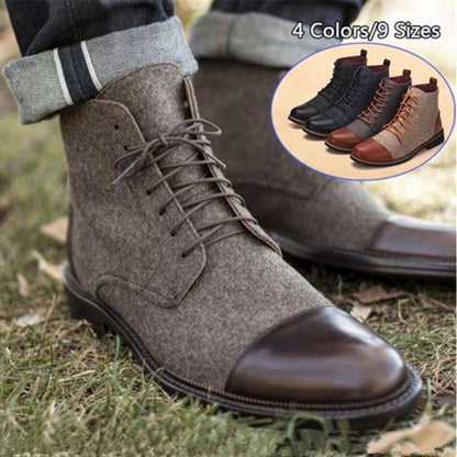 Men Large-sized Leather Boots Male Leather Shoes