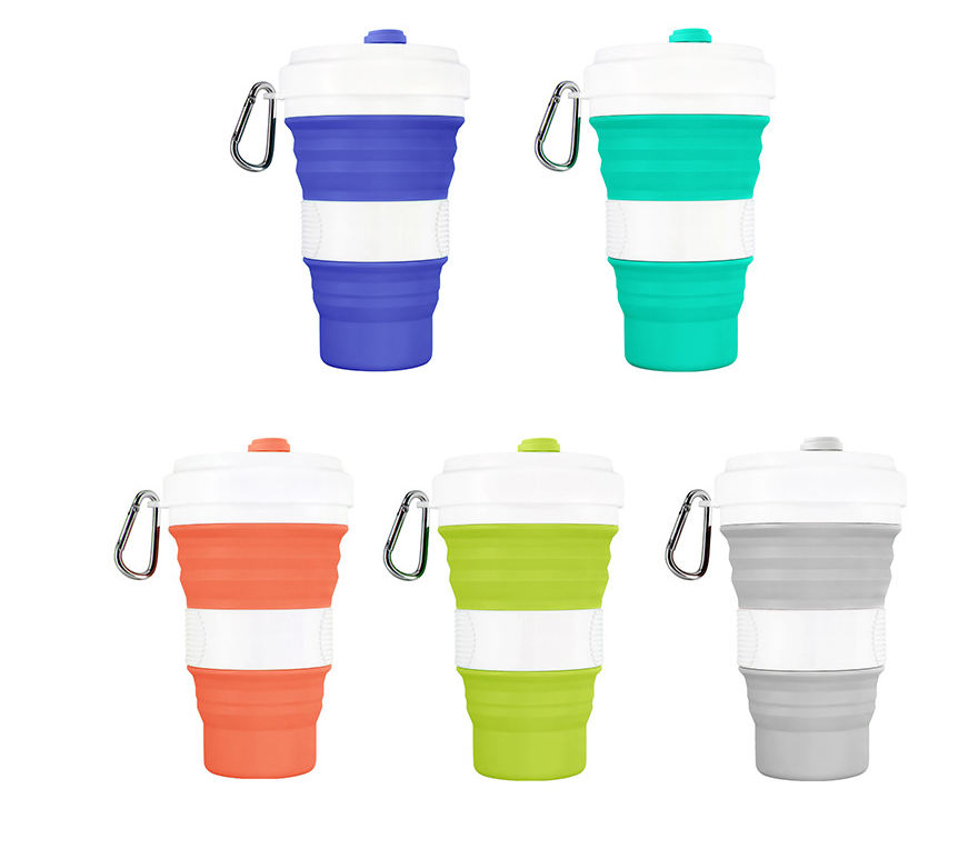 Silicone folding coffee cup