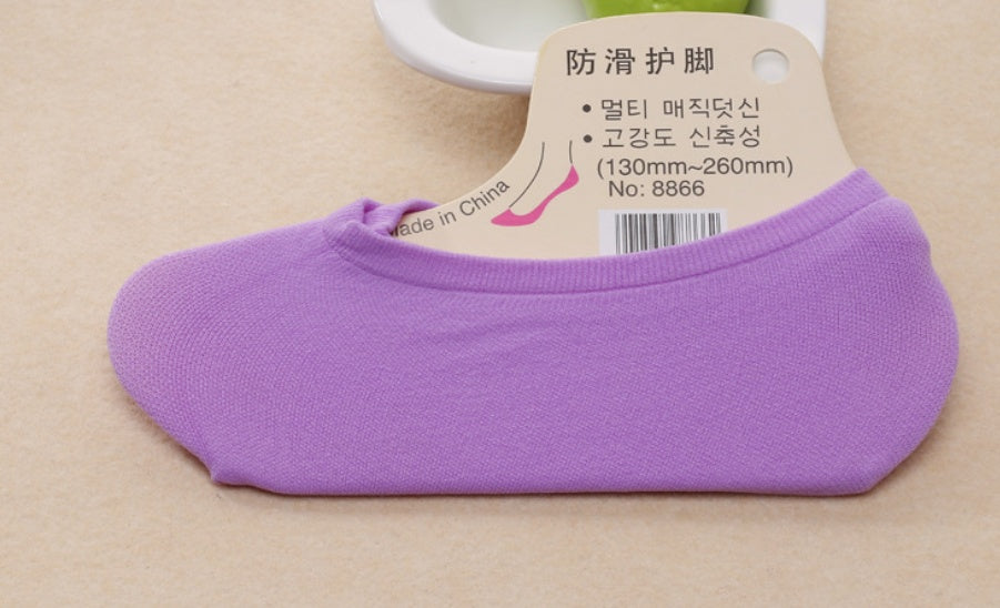 Women's invisible velvet non-slip boat socks